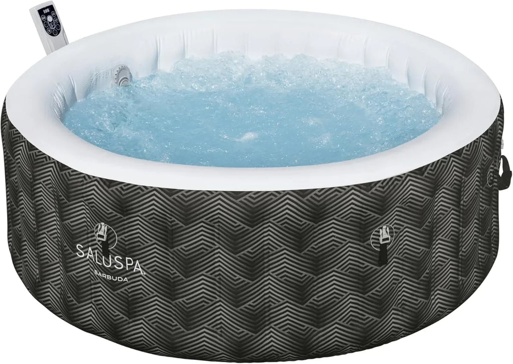 Inflatable Hot Tub Spa (71" x 26") | Portable Hot Tub with 2 Covers (1 Energy-Efficient Thermal Cover and 1 Standard Cover) | Fits Up to 2-4 Persons | Black