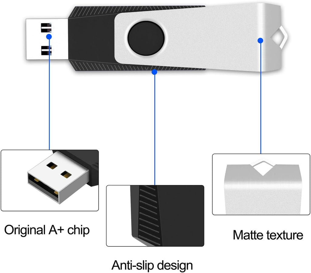 EASTBULL 50 Pack of Flash Drives Bulk 4GB USB 2.0 Flash Drives Pack 4GB USB Drives Bulk Thumb Drives with 50 Strings and Labels