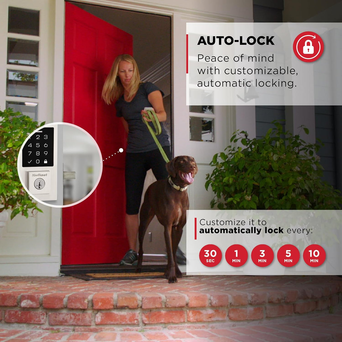 Kwikset SmartCode 270 Keyless Entry Electronic Touchpad Deadbolt Door Lock with Auto-Lock, Custom User Codes, Advanced Security in Satin Nickel Contemporary