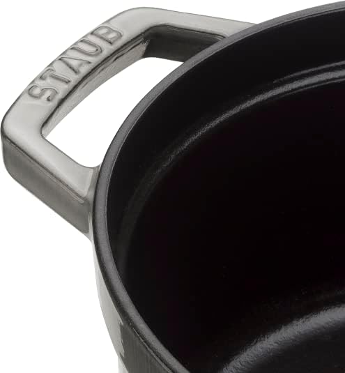 Staub 1003926 Cast Iron Roaster/Cocotte, Round 28 cm, 6.7 L, Graphite Grey