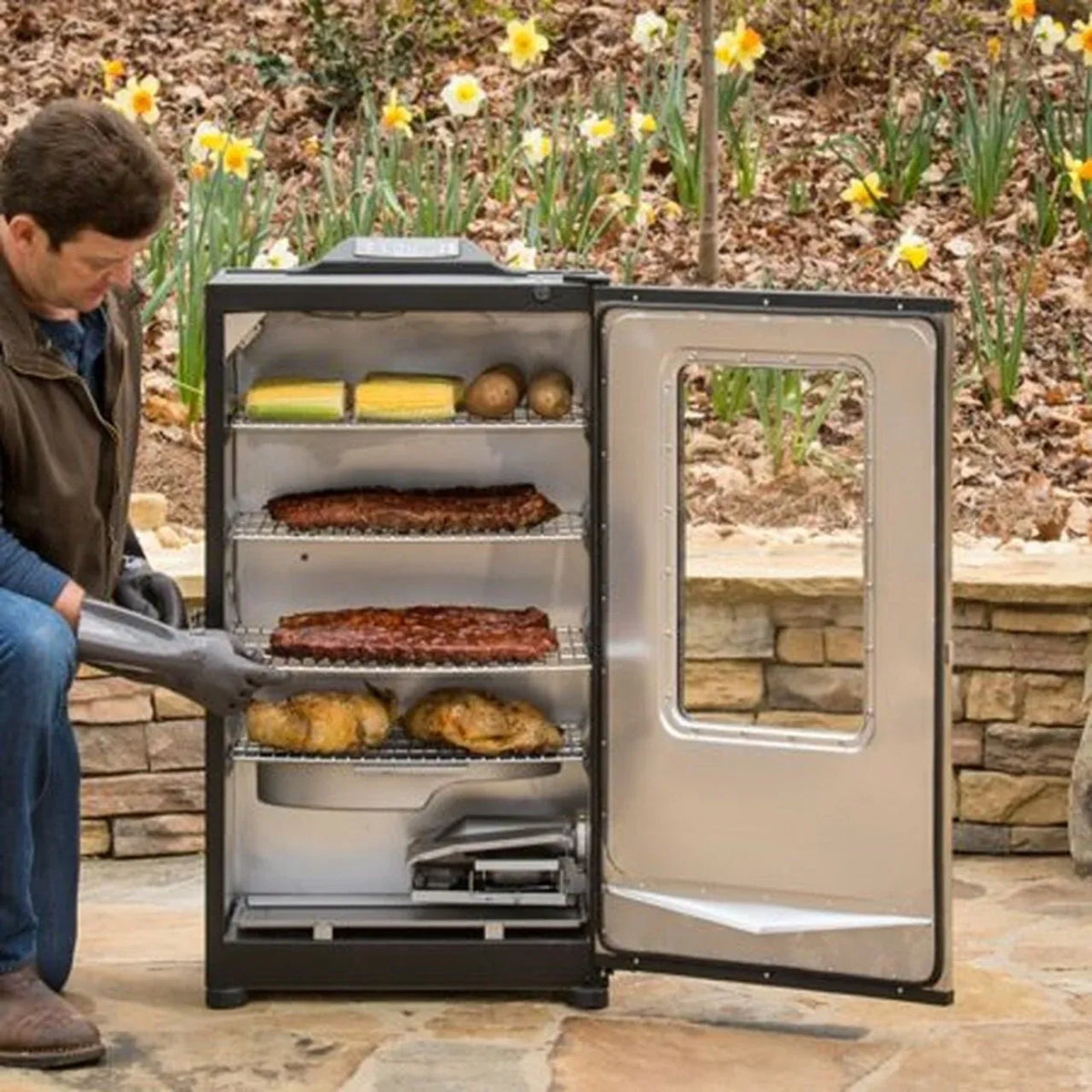 Masterbuilt 40-inch Bluetooth Digital Electric Smoker in Stainless Steel