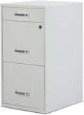 Staples 3-Drawer Vertical File Cabinet, Letter Size Documents, Lockable & Mobile, 18.9" D x 14.3" W x 26.9" H, White