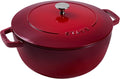 Staub Cast Iron Essential French Oven, Dutch Oven, 5-quart, serves 5-6, Made in France - Cherry