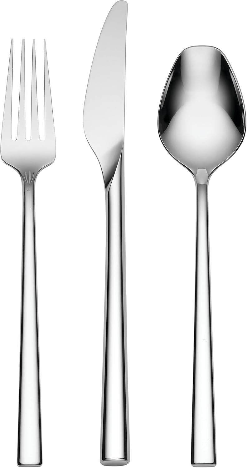 Lenox Silverware Set, LX Collective 26-Piece Flatware Set, Service For 8, 18/10 Stainless Steel, Dishwasher Safe, Cutlery Sets, Kitchen Utensils Sets, Knives Spoons And Forks, Home (Silver, 26 Pieces)