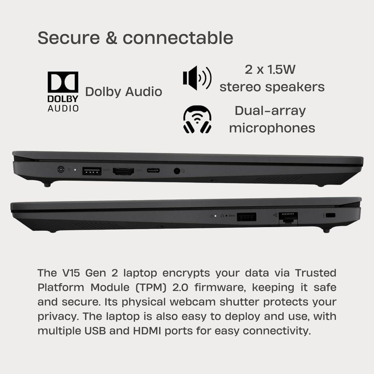 Lenovo 2026 15.6 inch Laptop Computer with Office 365 Home and Business • 8GB RAM • 256GB PCIe SSD • Intel Core • Wi-Fi 6 • 500GB HDD Storage • 11HR Battery • Fast Charging • Windows 11 • Black