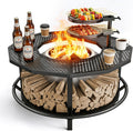 Fire Pit Surround Tabletop - 360° Fire Pit Guard for Solo Stove Bonfire & Ranger, Portable Protective Barrier for Wood Burning Fire Pits Up to ⌀21", UV-Resistant Outdoor Fabric (Firepit Not Included)