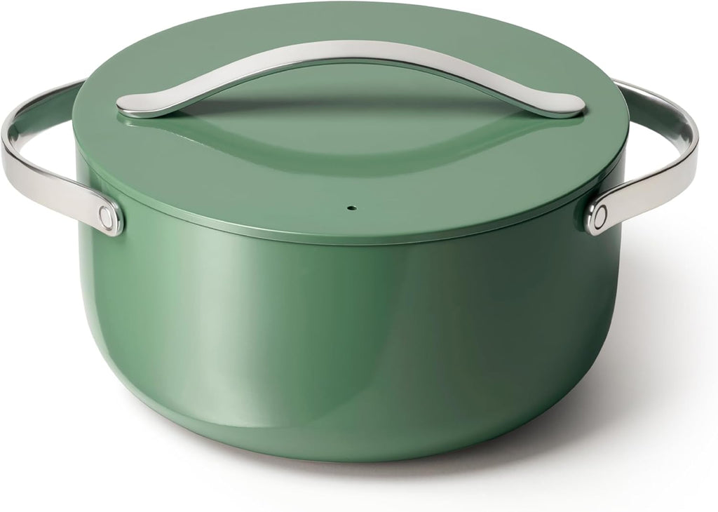 Caraway Nonstick Ceramic Dutch Oven Pot with Lid (6.5 qt, 10.5") - Non Toxic, PTFE & PFOA Free - Oven Safe & Compatible with All Stovetops (Gas, Electric & Induction) - Sage