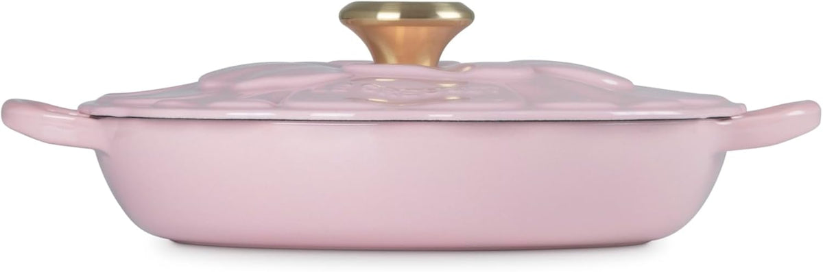 Le Creuset Enameled Cast Iron Signature Petal Braiser, 2.25 qt., Chiffon Pink w/Light Gold Knob