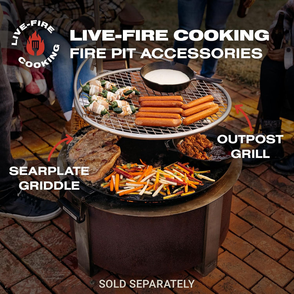 Breeo Smokeless Fire Pit (X Series 24, Corten Steel) | 27.5 inch Smokeless Firepit for Outside | 62 Pounds | Ideal for Families Compatible with Wide Range of Breeo Accessories