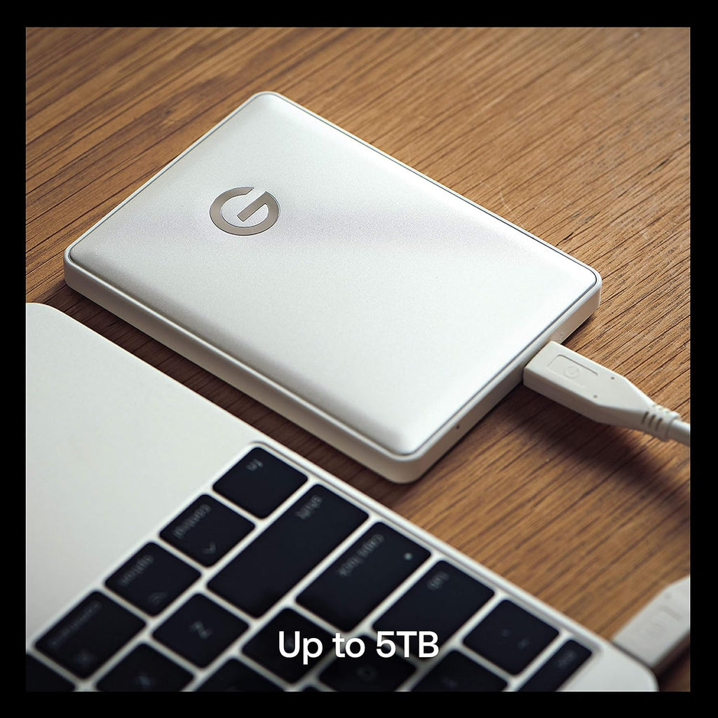G-Technology 1TB G-DRIVE mobile USB-C Portable External Hard Drive, Silver - 0G04876-1