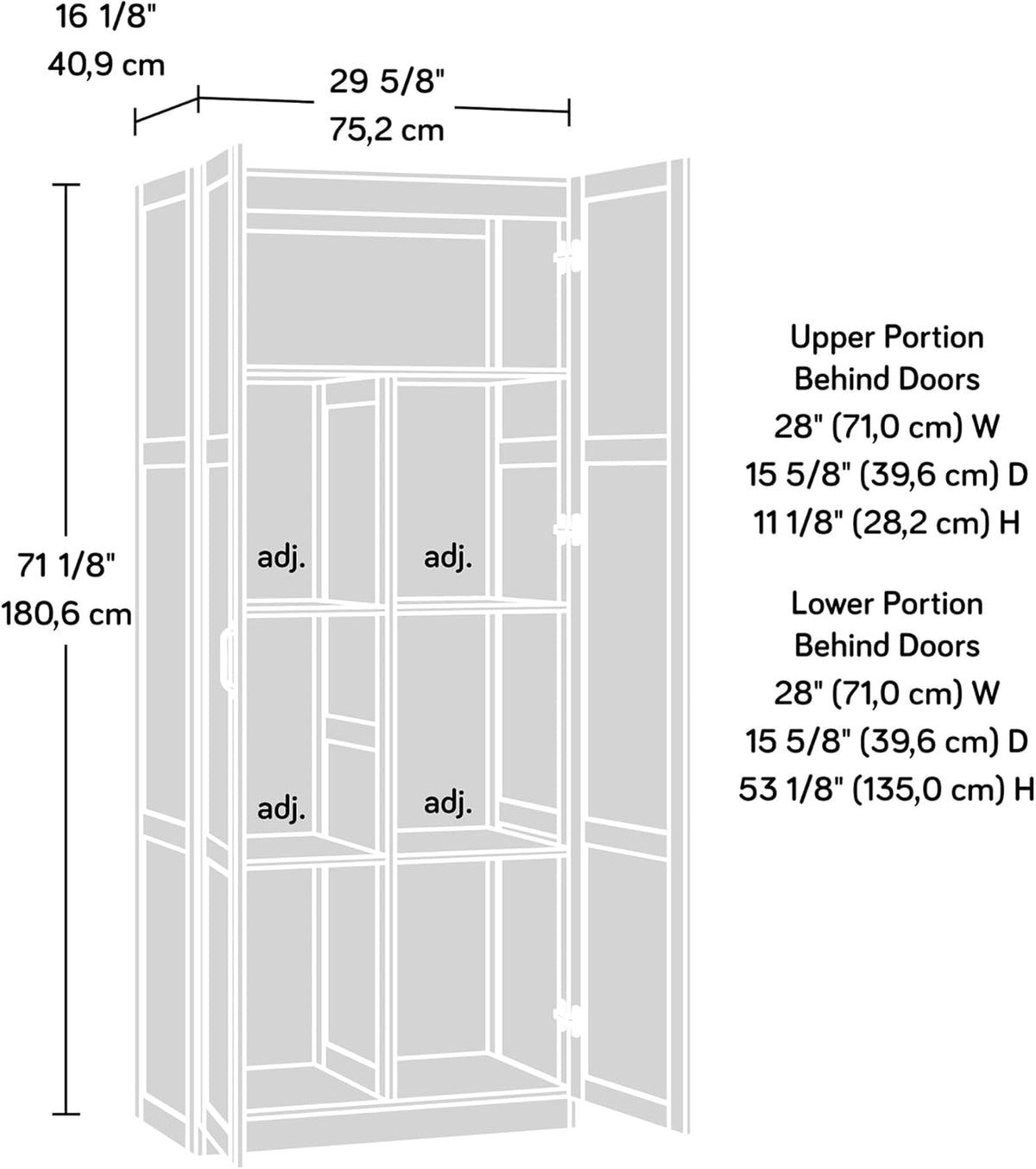 Sauder Select Storage Cabinet/ Pantry cabinets, White finish