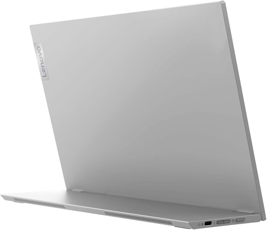 Lenovo L15 Portable Monitor, 15.6” Display, Full HD Resolution, IPS Panel, 250 nits Brightness, 60Hz Refresh Rate, USB-C Ports, Height-Adjustable Stand, Flicker-Free Technology, Grey