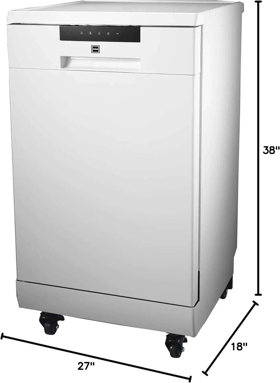Portable Dishwasher, 18in Wide, 8 Place Settings Capacity, White