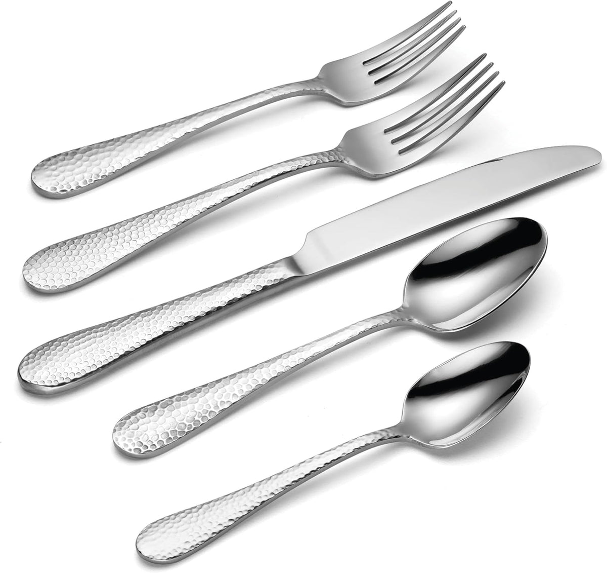 Oneida Silverware Set, Tibet 45 Piece Everyday Flatware Set, Service For 8, 18/0 Stainless Steel, Dishwasher Safe, Rust Resistant, Knives Spoons And Forks Sets, Home And Kitchen (Silver, 45 Piece)