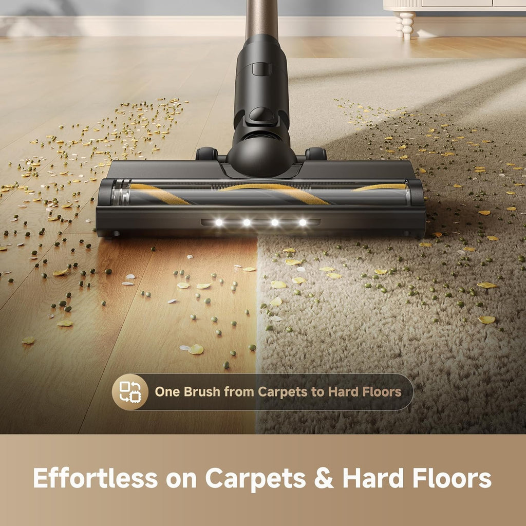 DREAME R10S Cordless Stick Vacuum with 180° Bendable Rod, Reaches Deep Under Beds & Furniture, 250W Suction, Up to 45-Minute Runtime, LED Headlight, for Hard Floors & Carpet