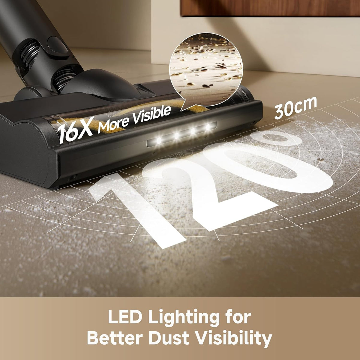 DREAME R10S Cordless Stick Vacuum with 180° Bendable Rod, Reaches Deep Under Beds & Furniture, 250W Suction, Up to 45-Minute Runtime, LED Headlight, for Hard Floors & Carpet