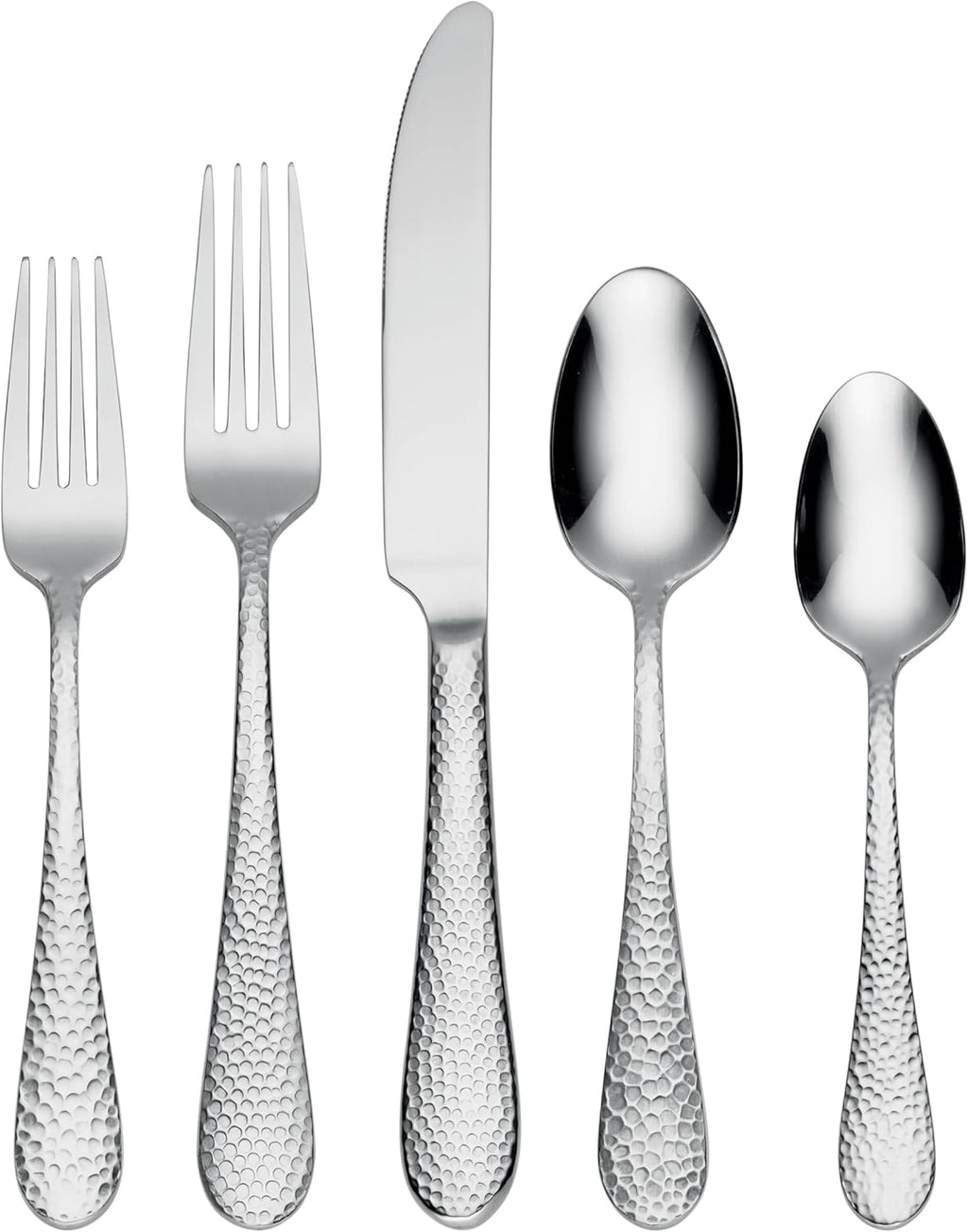 Oneida Silverware Set, Tibet 45 Piece Everyday Flatware Set, Service For 8, 18/0 Stainless Steel, Dishwasher Safe, Rust Resistant, Knives Spoons And Forks Sets, Home And Kitchen (Silver, 45 Piece)