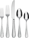 Oneida Silverware Set, Tibet 45 Piece Everyday Flatware Set, Service For 8, 18/0 Stainless Steel, Dishwasher Safe, Rust Resistant, Knives Spoons And Forks Sets, Home And Kitchen (Silver, 45 Piece)