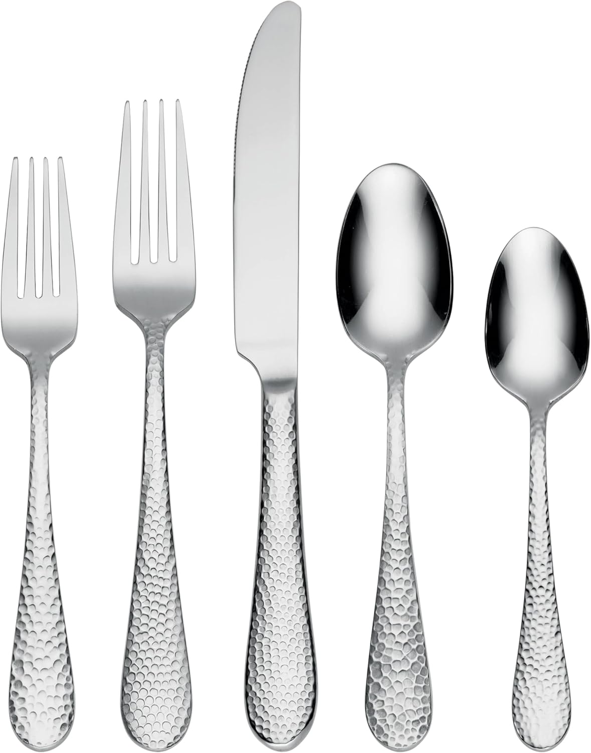 Oneida Silverware Set, Tibet 45 Piece Everyday Flatware Set, Service For 8, 18/0 Stainless Steel, Dishwasher Safe, Rust Resistant, Knives Spoons And Forks Sets, Home And Kitchen (Silver, 45 Piece)