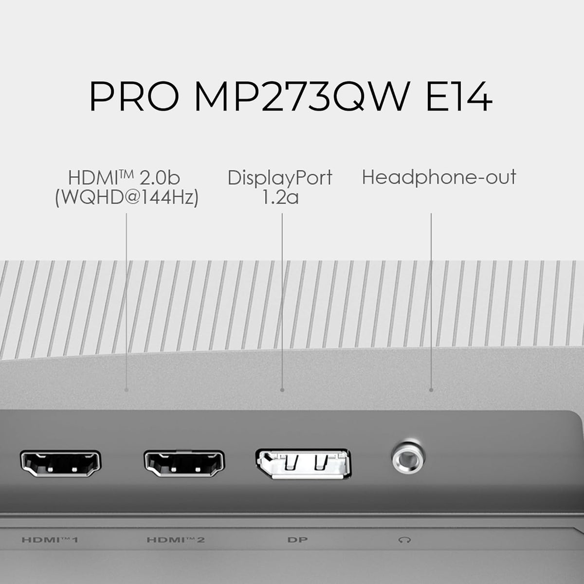 msi PRO MP273QW E14 27-inch IPS 2560 x 1440 (QHD) Computer Monitor, 144Hz,Adaptive-Synch, HDMI, DP Port, VESA Mountable, Tilt, Speaker, 1ms, White