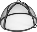 Sunnydaze Round Fire Pit Spark Screen Cover - Easy-Opening Outdoor Fire Pit Screen - Heavy‑Duty Steel Metal Mesh - 36" Diameter