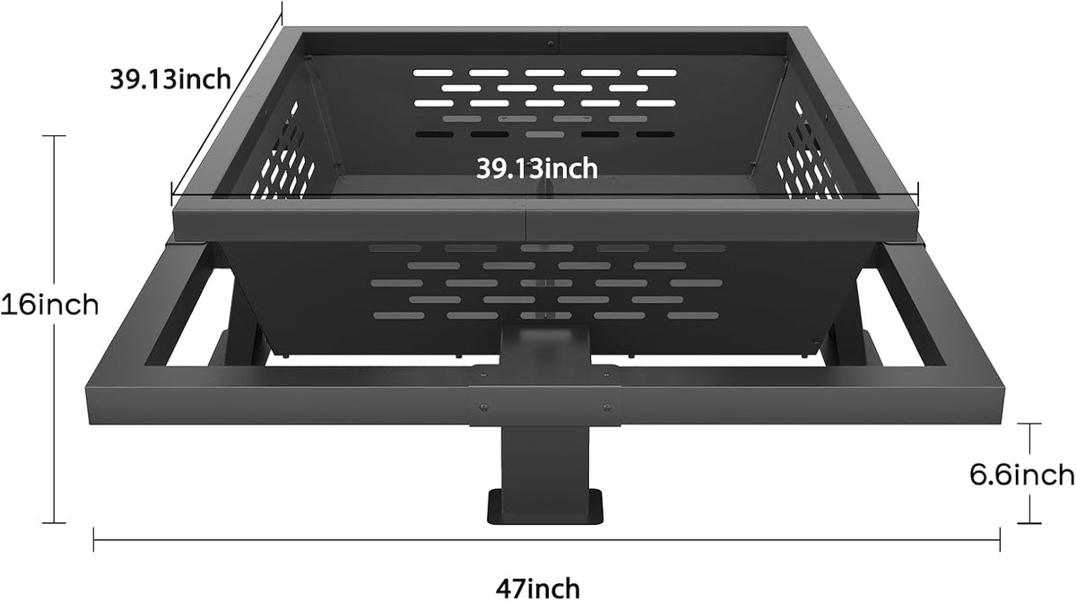 47 Inch Fire Pit for Outside, Outdoor Wood Burning Firepit with Poker, Heavy Duty Fire Pit for Camping, Backyard, Patio