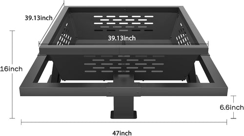 47 Inch Fire Pit for Outside, Outdoor Wood Burning Firepit with Poker, Heavy Duty Fire Pit for Camping, Backyard, Patio