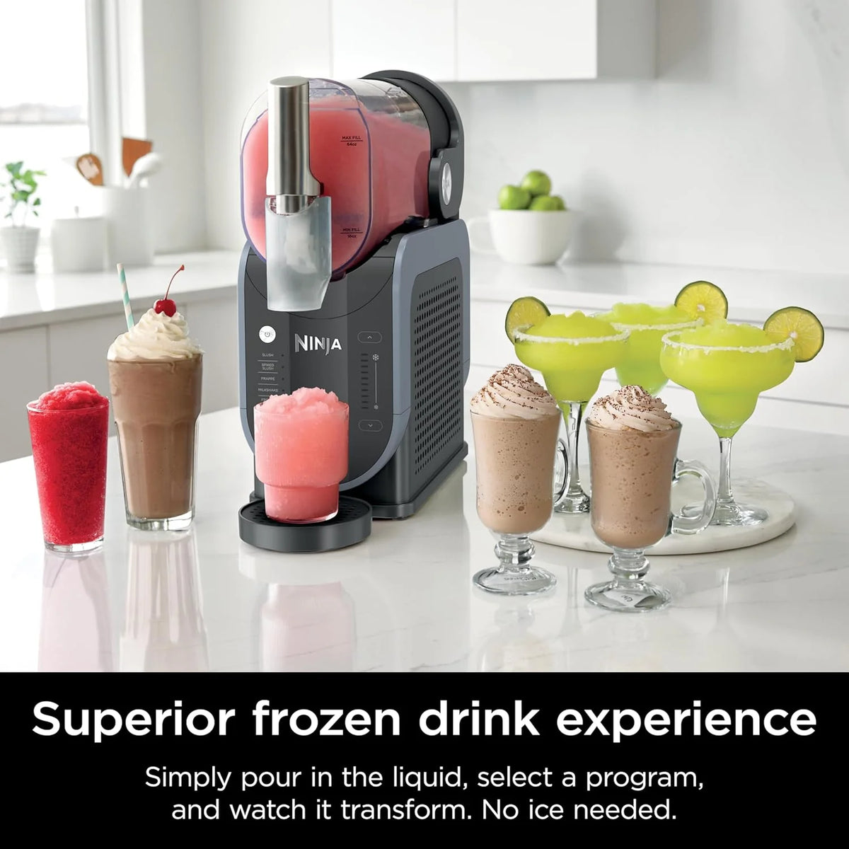Ninja SLUSHi Frozen Drink Machine, 88oz, 5 Presets, Black