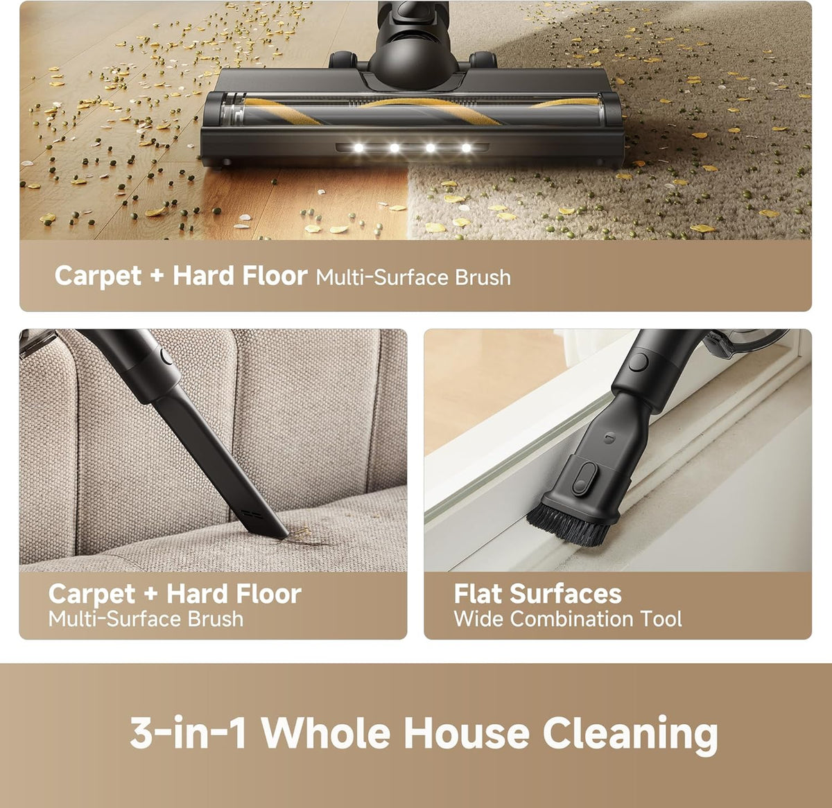 DREAME R10S Cordless Stick Vacuum with 180° Bendable Rod, Reaches Deep Under Beds & Furniture, 250W Suction, Up to 45-Minute Runtime, LED Headlight, for Hard Floors & Carpet