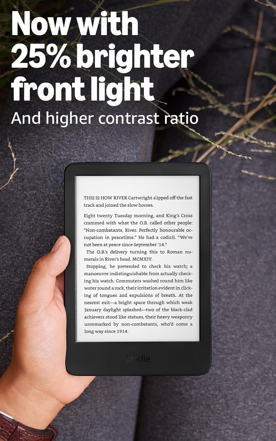 Amazon Kindle 16 GB (newest model) - Lightest and most compact Kindle, now with faster page turns, and higher contrast ratio, for an enhanced reading experience - Matcha