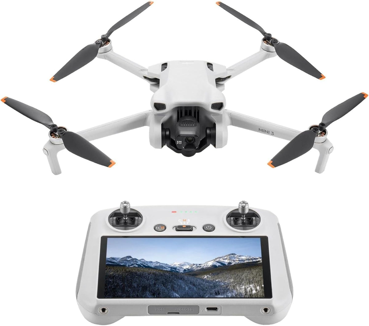 DJI Mini 3 (DJI RC), Lightweight 3x Mechanical Gimbal Drones with Camera for Adults 4K, 38-min Flight Time, up to 32800ft (10km) Video Transmission, Vertical Shooting, GPS Auto Return Integrated