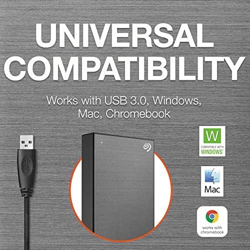 Seagate One Touch, 1TB, Password Activated Hardware encryption, Portable External Hard Drive, PC, Notebook & Mac, USB 3.0, Black (STKY1000400)