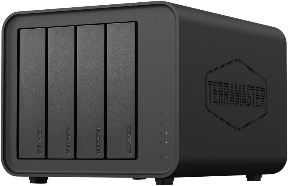 TERRAMASTER D4-320 External Hard Drive Enclosure - 4bay USB 3.2 Gen2 10Gbps Type-C USB Storage Hot Swappable Plug and Play (Diskless)