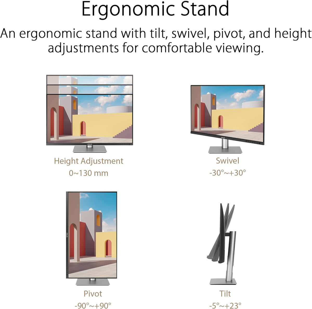 ASUS ProArt Display 27” 4K HDR Professional Monitor (PA279CRV) - IPS, UHD (3840 x 2160), 99% DCI-P3/Adobe RGB, ΔE < 2, Calman Verified, USB-C PD 96W, DisplayPort, Daisy-Chain, Ergonomic, 3yr Warranty