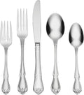 Oneida True Rose 45 Piece Everyday Flatware, Service for 8, 18/0 Stainless Steel, Silverware Set, Silver