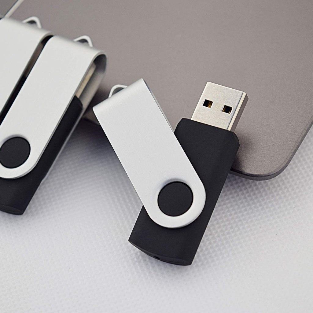 KOOTION 20 Pack 16GB USB 3.0 Flash Drive Bulk Swivel USB Stick Thumb Drive Memory Stick for Data Storage (Black)