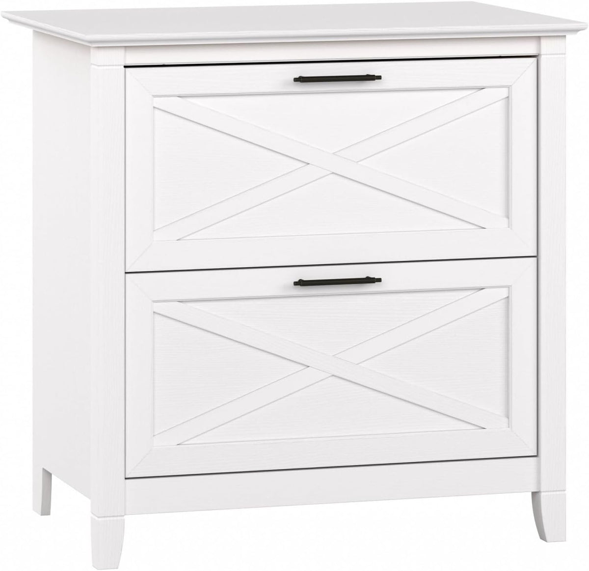 Bush Home Key West 2 Drawer Lateral File Cabinet in Pure White Oak, Document Storage for Home Office, Accent Chest with Drawers