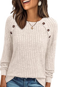 Womens Long Sleeve T Shirts Casual Tunic Work Tops Spring Plus Size Sweaters