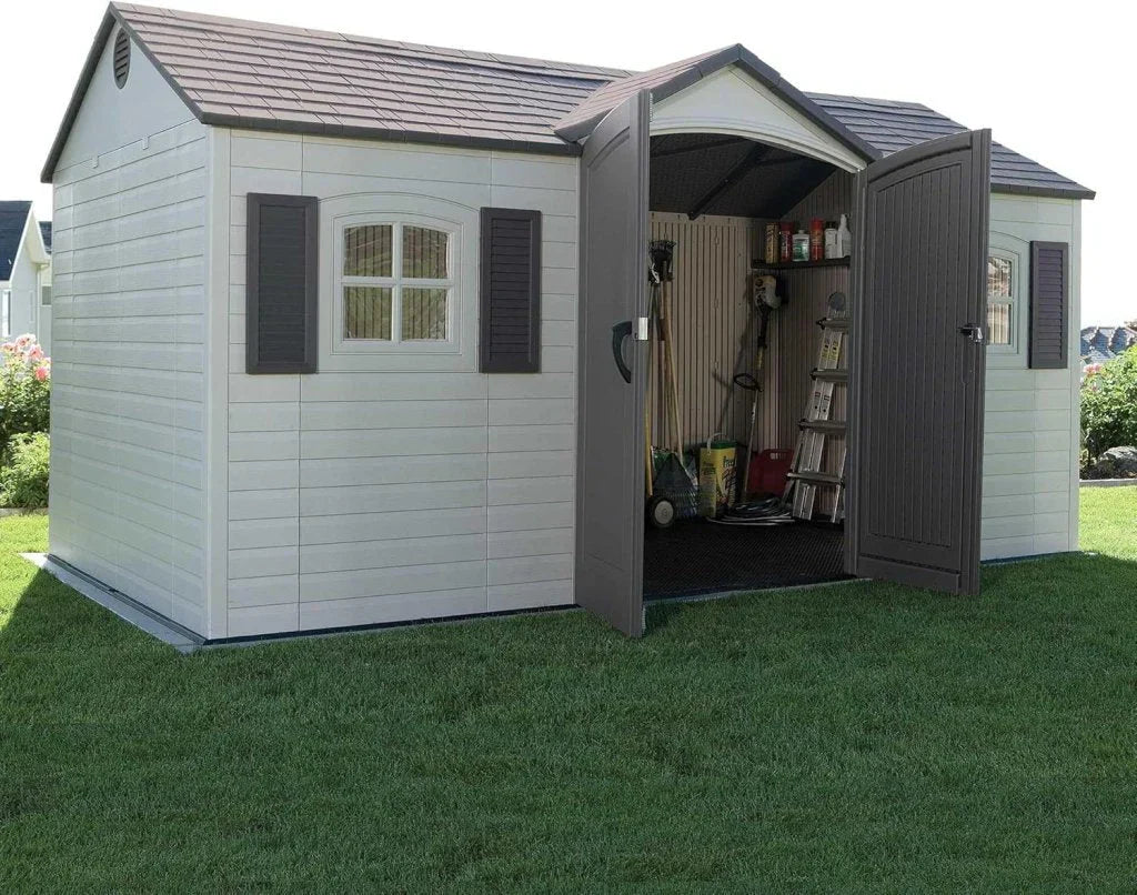 Lifetime 6446 Outdoor Storage Shed, 8 x 15 Foot, Desert Sand