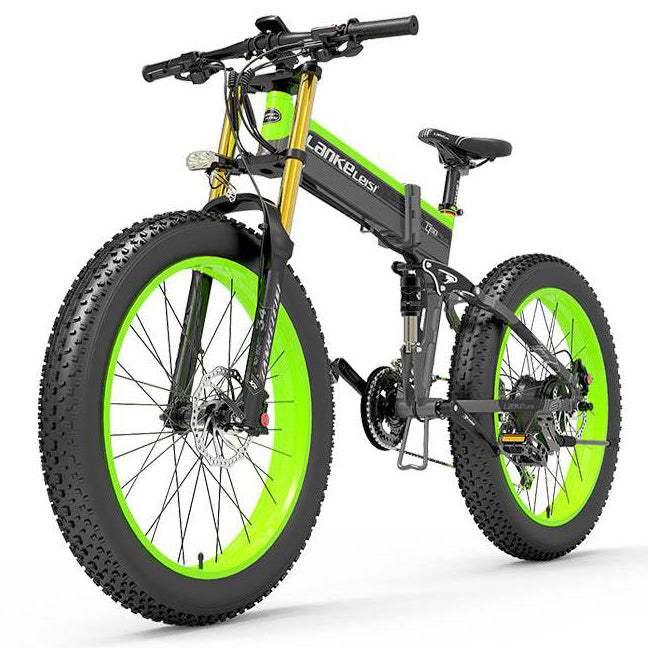 Lankeleisi XT750 Plus 1000W 26" Fatbike Dual Crown Fork Faltbares E-Mountainbike 17,5Ah