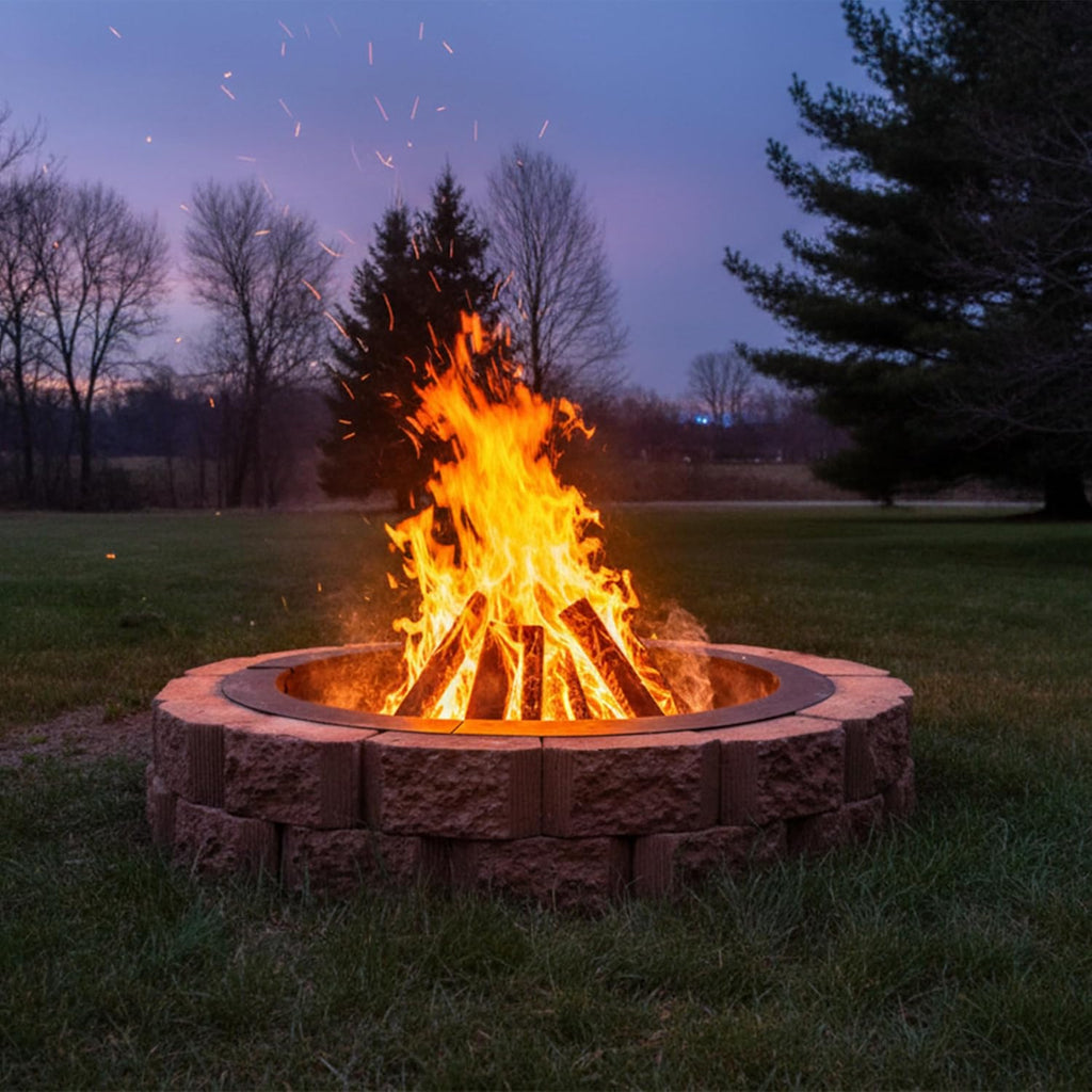 Sunnydaze Outdoor Fire Pit Ring - Heavy-Duty Round Steel Fire Ring Insert - DIY Above or In-Ground - 36-Inch Outer/30-Inch Inner Diameter