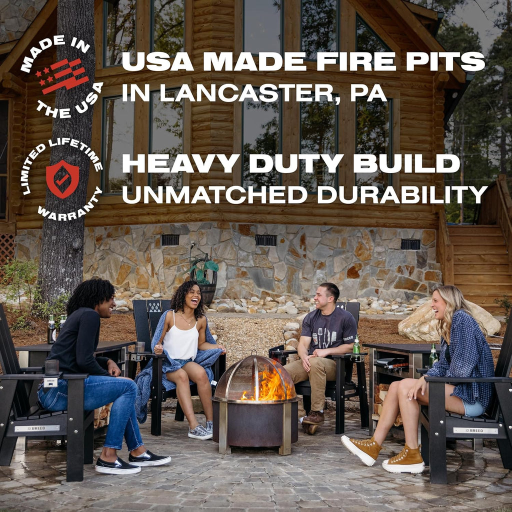 Breeo Smokeless Fire Pit (X Series 24, Corten Steel) | 27.5 inch Smokeless Firepit for Outside | 62 Pounds | Ideal for Families Compatible with Wide Range of Breeo Accessories