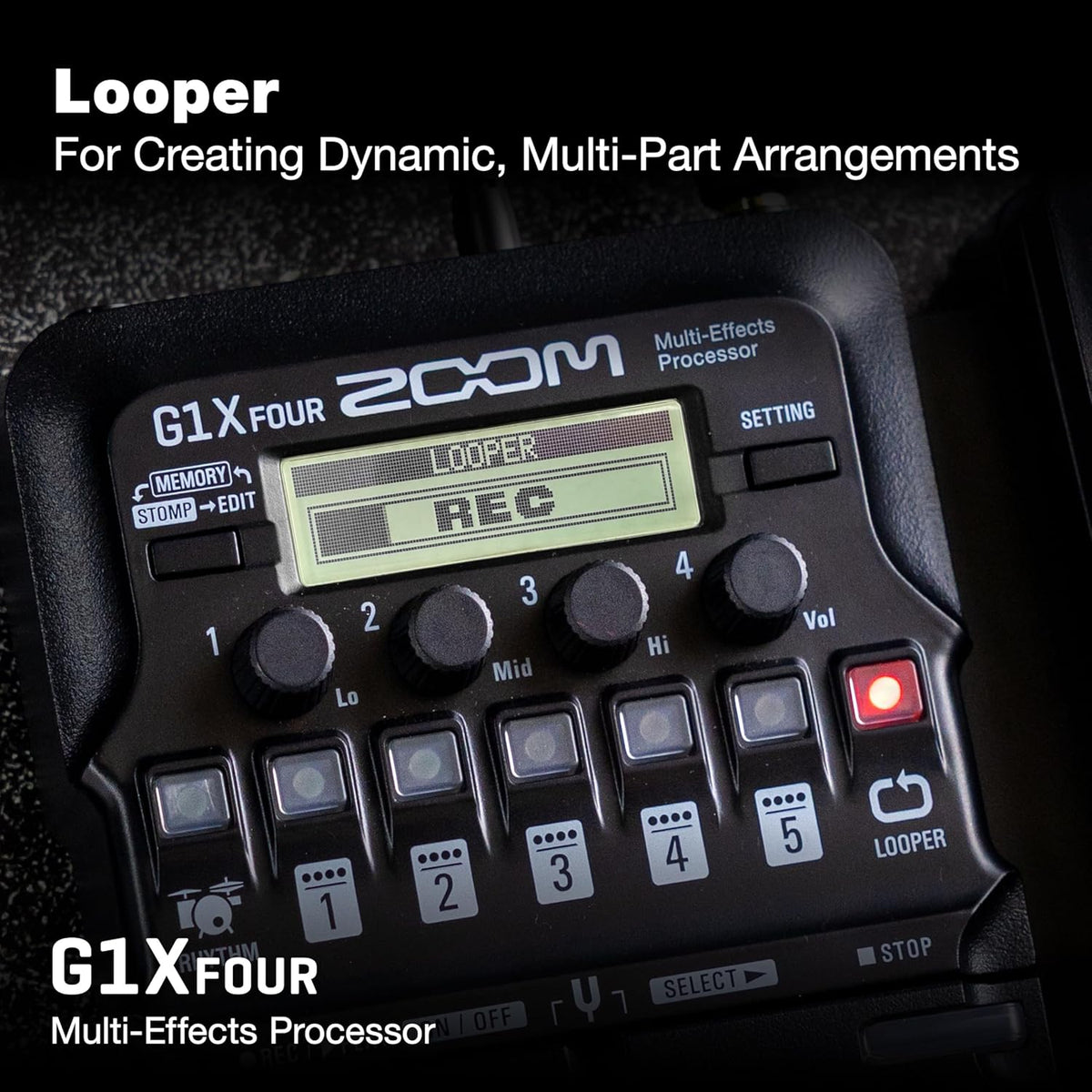 Zoom G1X FOUR Guitar Multi-Effects Processor with Expression Pedal, 70+ Effects & Amp Modeling, Looper, Rhythm Section, Tuner, Battery Powered