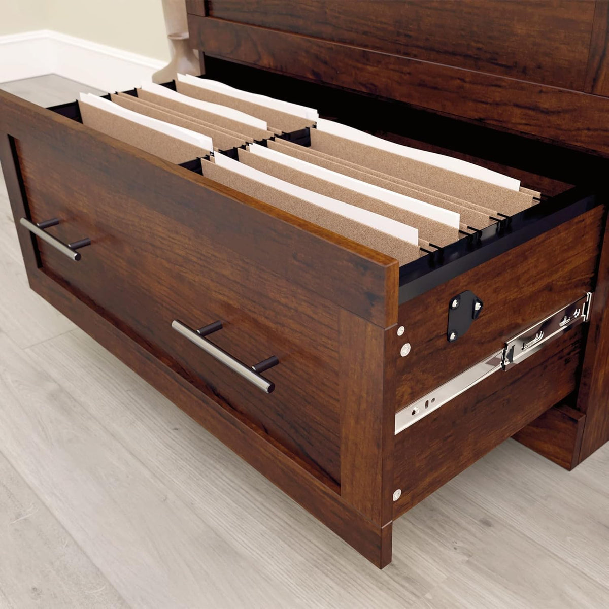 Realspace® 29-7/16"W x 18-1/2"D Lateral 2-Drawer File Cabinet, Mulled Cherry