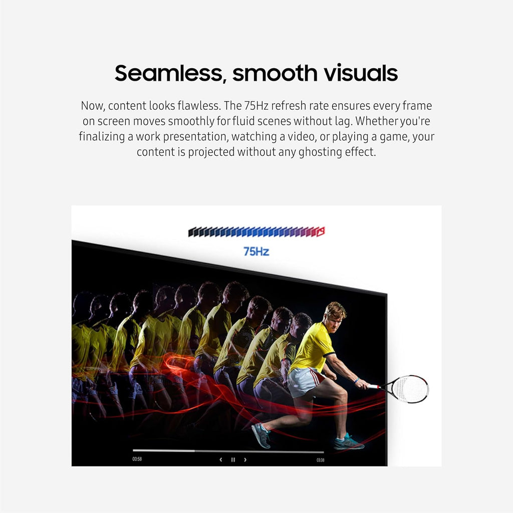 Samsung 32-Inch Flat Computer Monitor, 75Hz, Borderless Display, AMD FreeSync, Game Mode, Advanced Eye Care, HDMI and DisplayPort, LS32B304NWNXGO, 2024