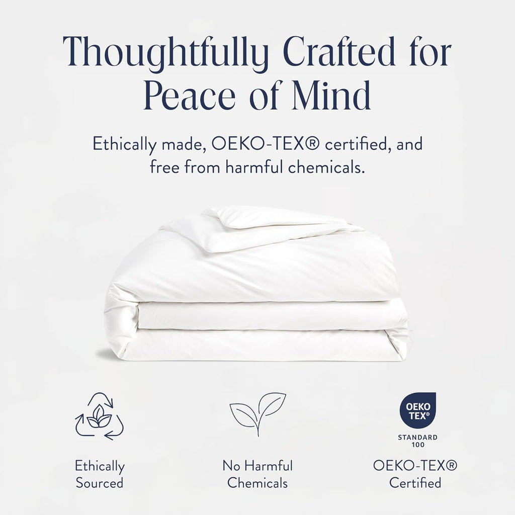 Brooklinen Luxury Percale Duvet Cover – 100% Cotton, Cool, Crisp, Extra-Long Corner Ties, Button Closure, Soft & Breathable – Machine Washable, Duvet Cover Full/Queen Bed Sizes (White)