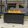 EcoNook 57 inch Propane Fire Pit Table,50000 BTU Gas Fire Pits Table with Lid & Lava Rock & Waterproof Cover, Outdoor Propane Firepit for Dining or Party, Outside, Patio, Garden, Yard