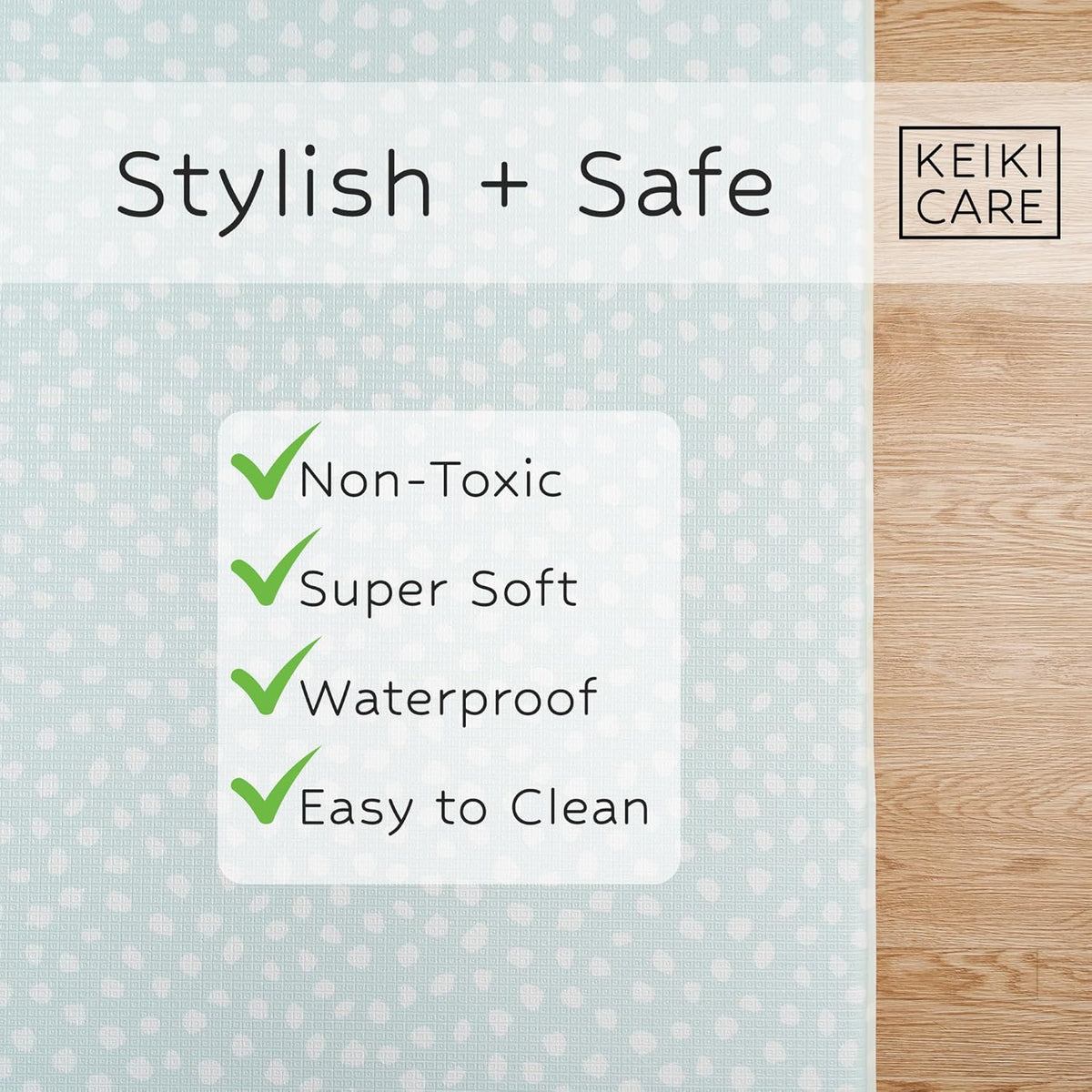 Reversible Play Mat 82” x 55” - for Infants, Babies, Toddlers, Kids | Waterproof, Durable, Non-Toxic, Easy-to-Clean | Thick & Large Soft Foam Floor Mat for Gym, Nursery, Playroom