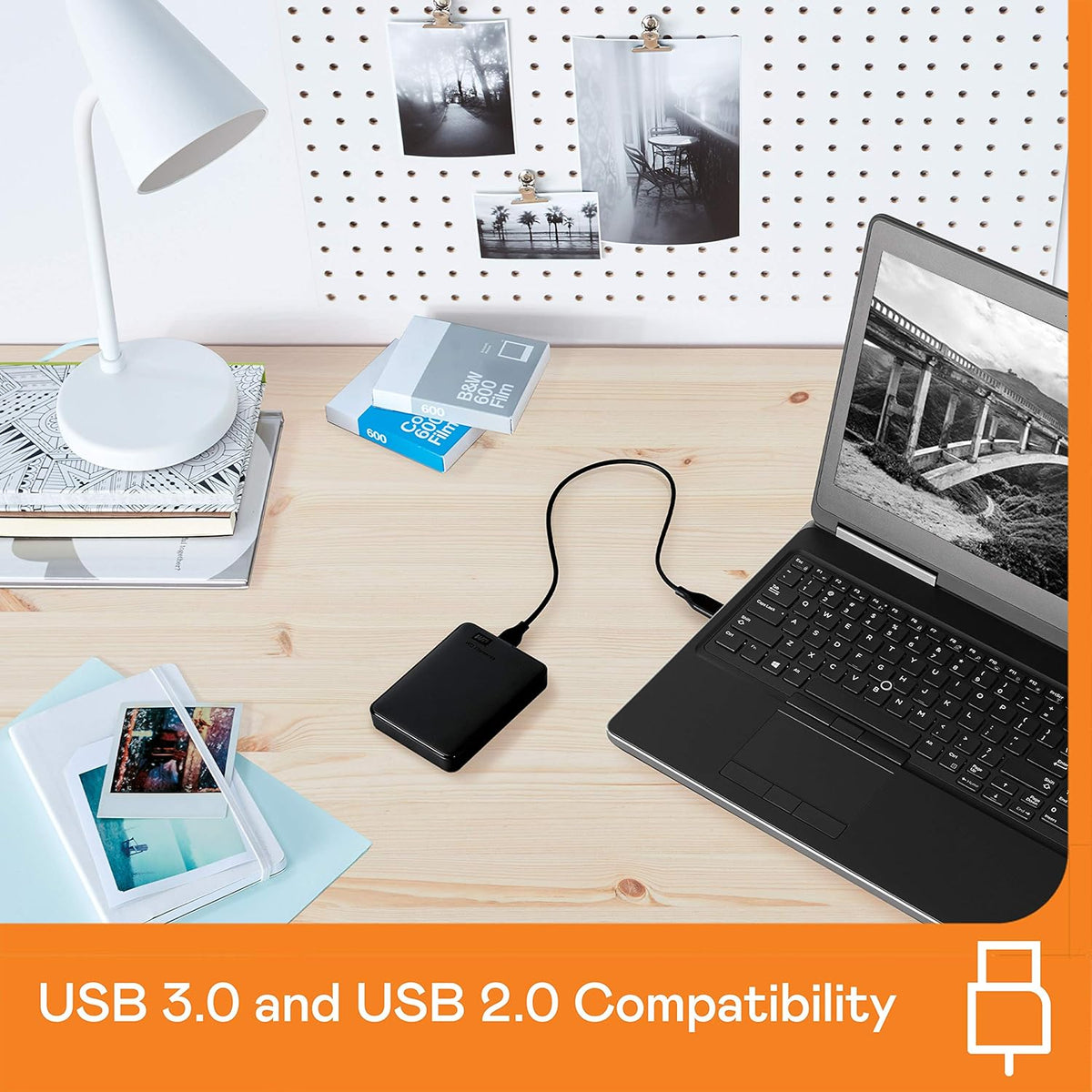 WD 2TB Elements Portable External Hard Drive HDD, USB 3.0, Compatible with PC, Mac, PS4 & Xbox - WDBU6Y0020BBK-WESN