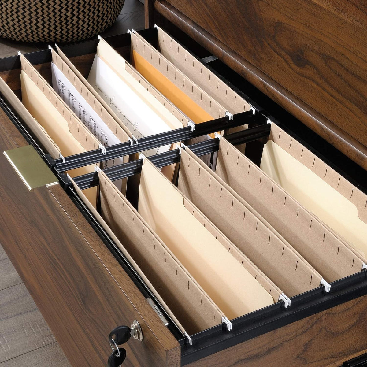 Sauder Clifford Place Lateral File, Grand Walnut finish